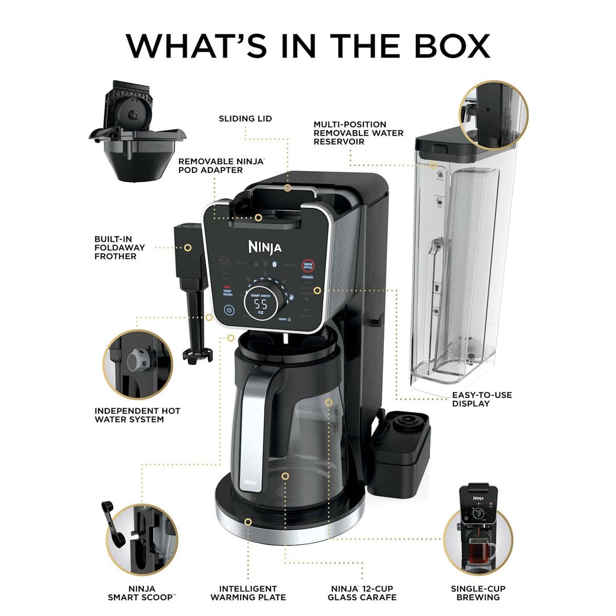 Ninja® DualBrew Pro Specialty Coffee System, Single-Serve, Pod, and 12-Cup Drip Coffee Maker