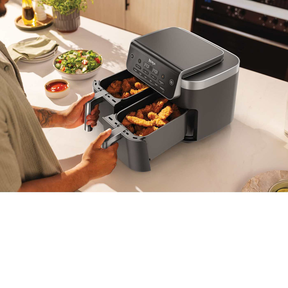 Ninja® DualZone™ 8-QT 6-in-1 Dual Air Fryer, Grey