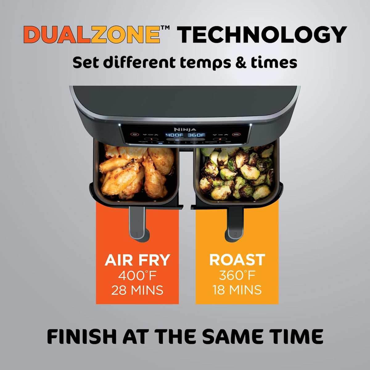 Ninja® Foodi™ 6-in-1, 8-qt. Double Air Fryer with DualZone™ Technology