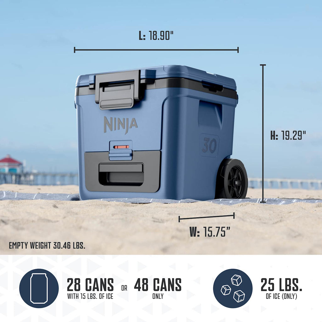 Ninja FrostVault™ 30qt Wheeled Cooler with Dry Zone, Lakeshore Blue