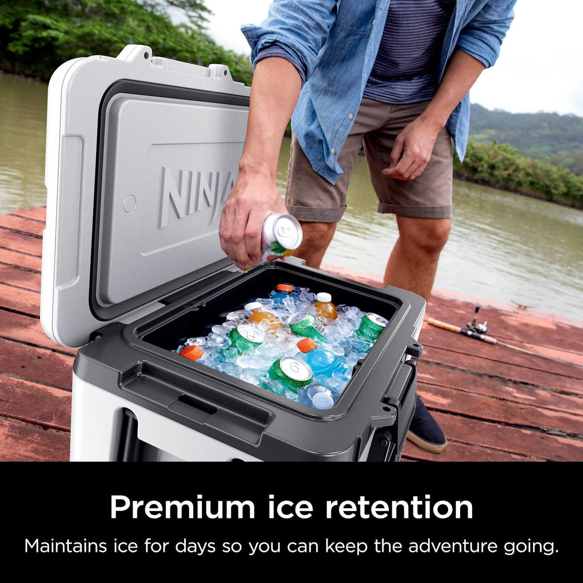 Ninja FrostVault™ 45qt Wheeled Cooler with Dry Zone, Lakeshore Blue