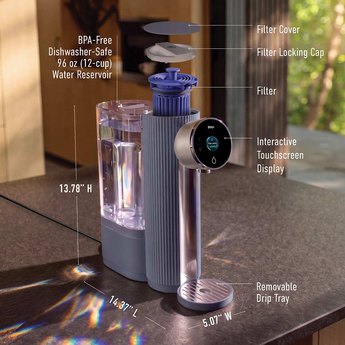 Ninja HydraSense™ Countertop Water Filtration System in Blue