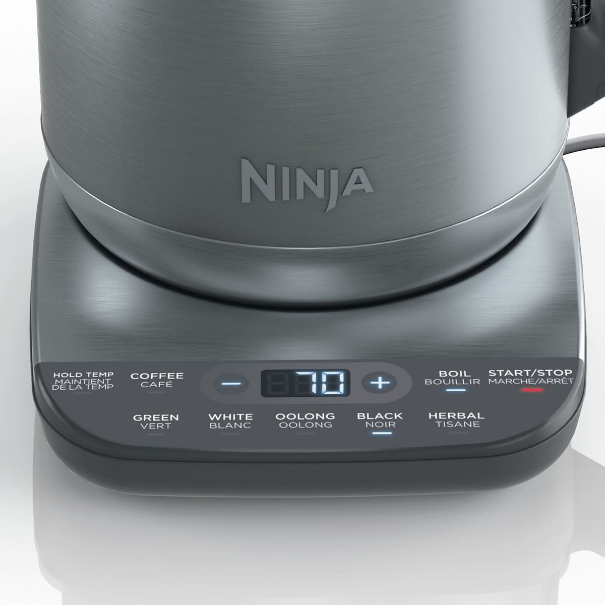 Ninja® KT200C Precision Temperature Electric Kettle, 1500 watts, BPA Free, Stainless, 7-Cup Capacity, Hold Temp Setting