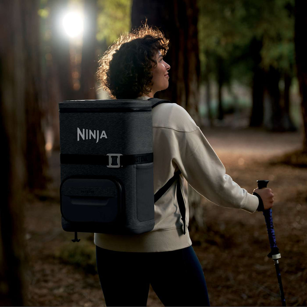 Ninja Outdoor FrostVault™ Go 24-Can Backpack Soft Cooler with Cold Dry Zone, Charcoal Gray