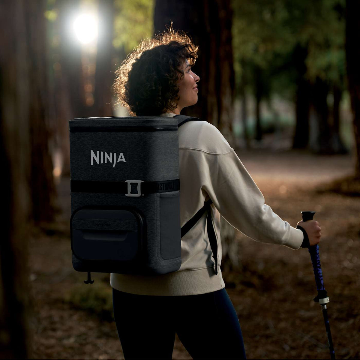 Ninja Outdoor FrostVault™ Go 24-Can Backpack Soft Cooler with Cold Dry Zone, Charcoal Gray