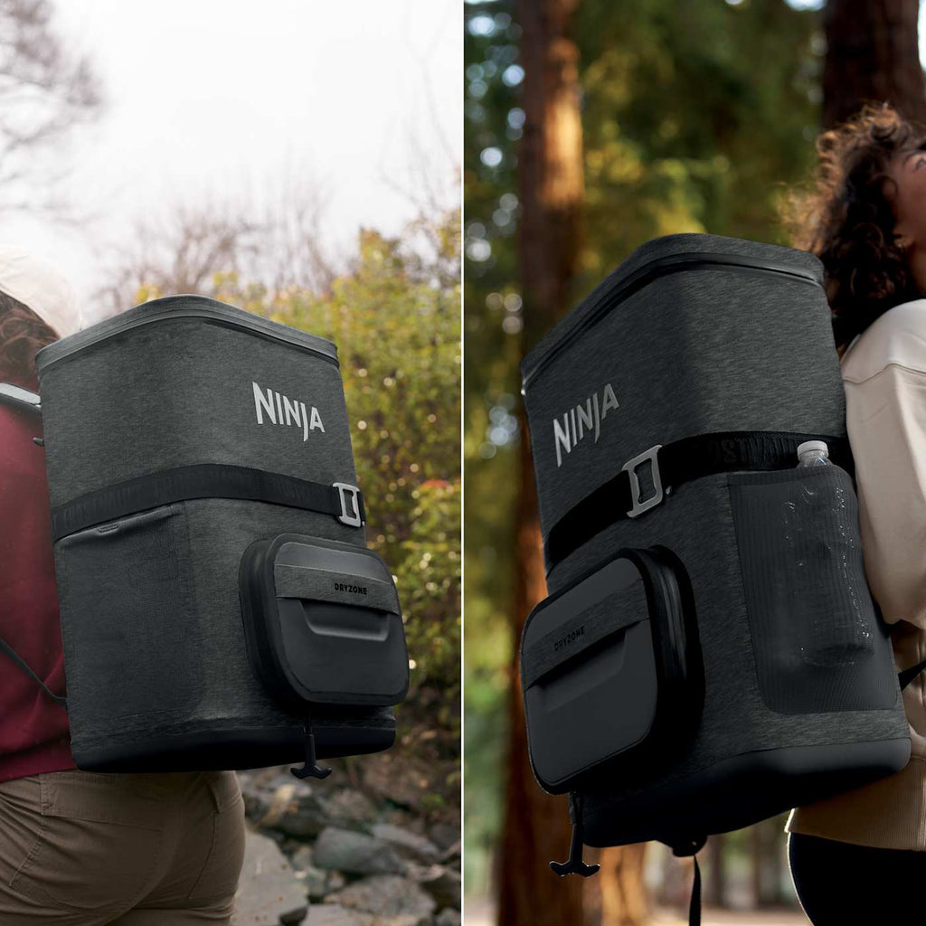 Ninja Outdoor FrostVault™ Go 24-Can Backpack Soft Cooler with Cold Dry Zone, Charcoal Gray