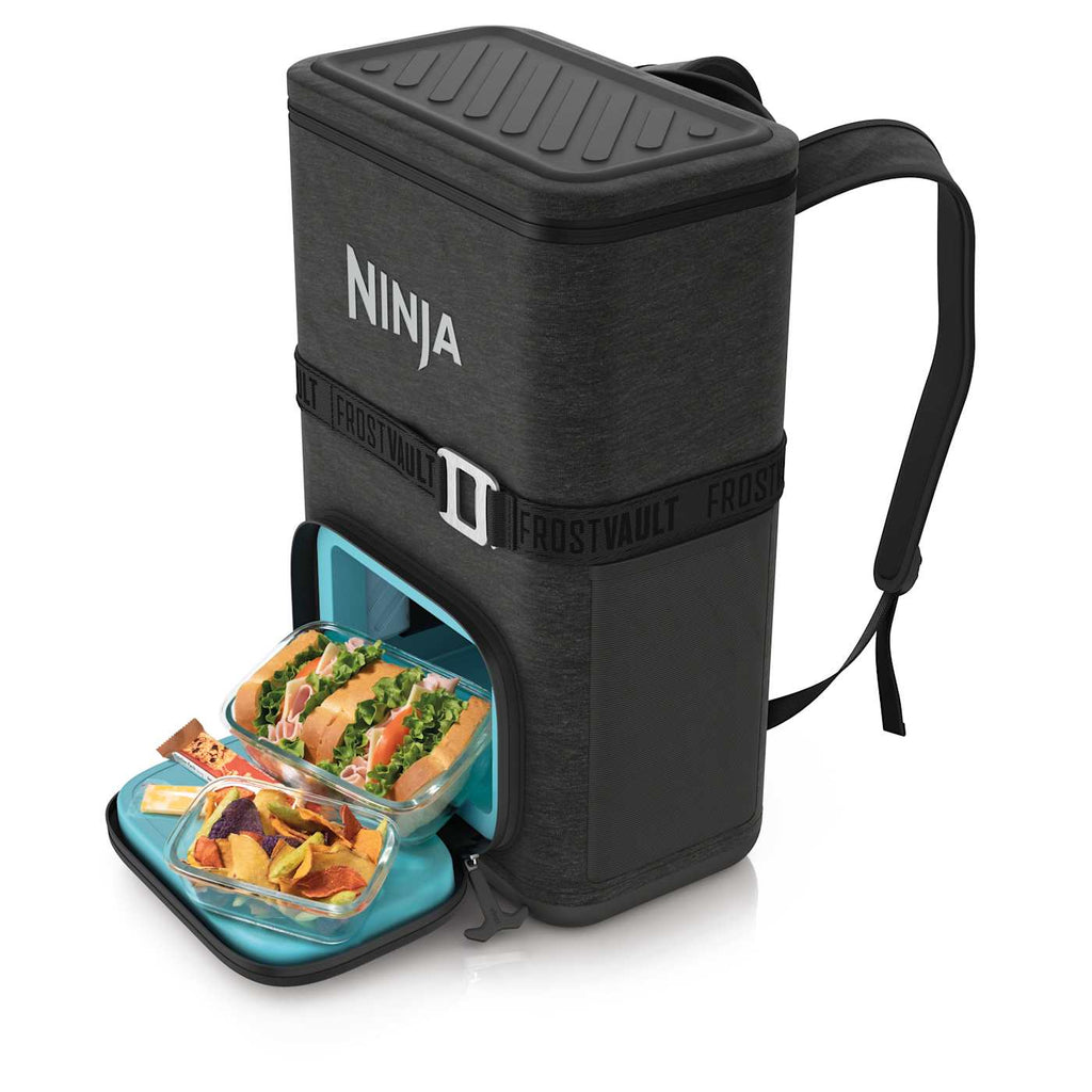 Ninja Outdoor FrostVault™ Go 24-Can Backpack Soft Cooler with Cold Dry Zone, Charcoal Gray