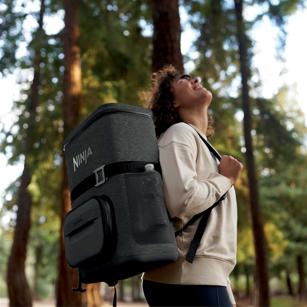 Ninja Outdoor FrostVault™ Go 24-Can Backpack Soft Cooler with Cold Dry Zone, Charcoal Gray