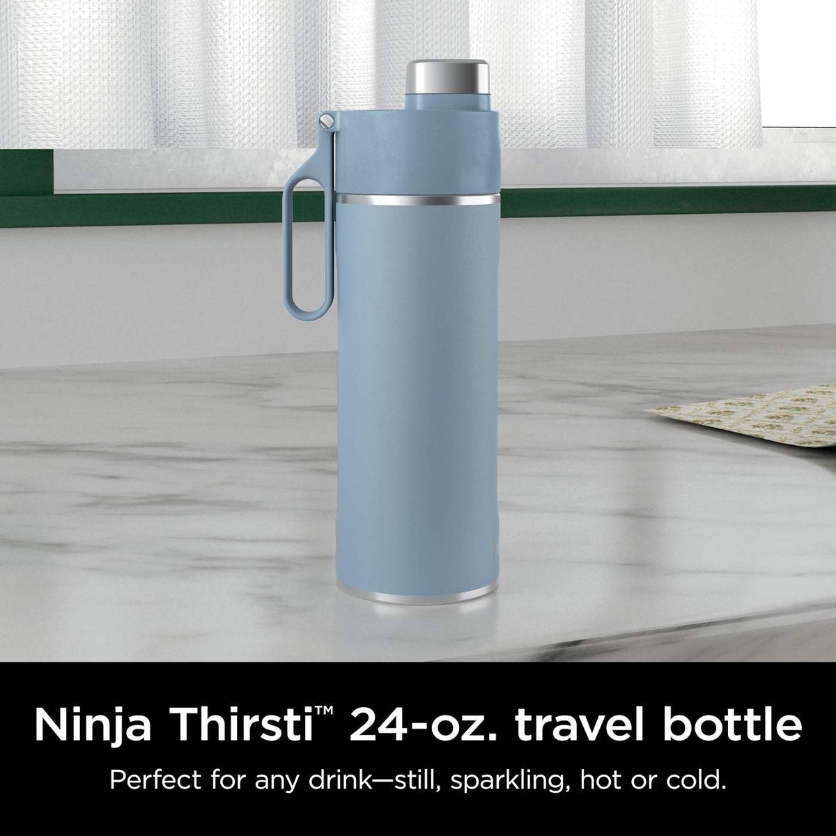 Ninja Thirsti™ 709mL. Travel Bottle, Blue