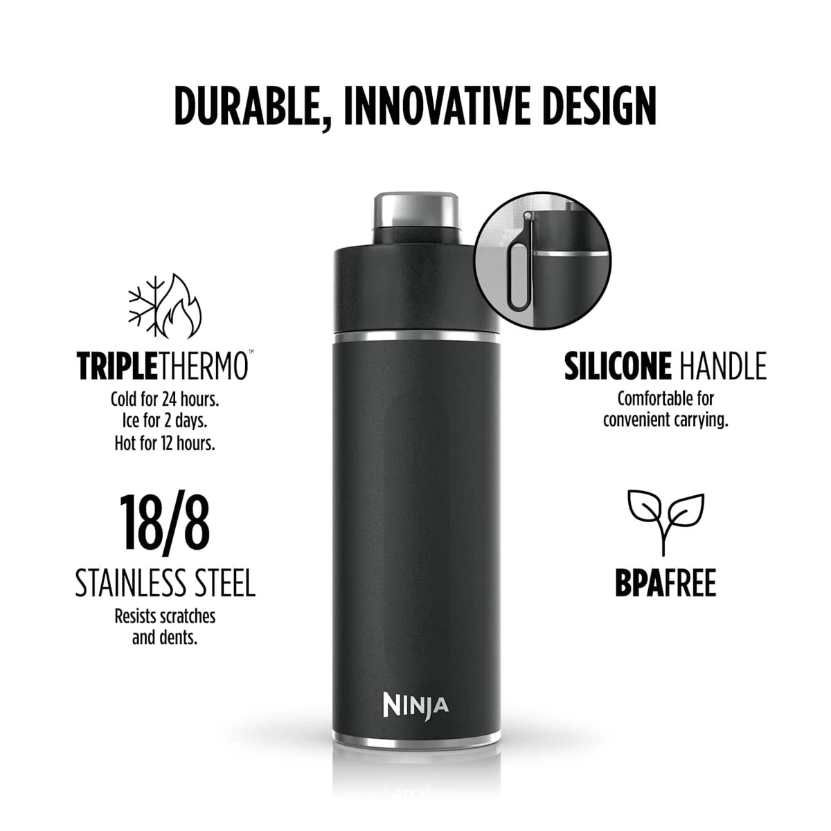 Ninja Thirsti™ 709mL. Travel Bottle, Blue