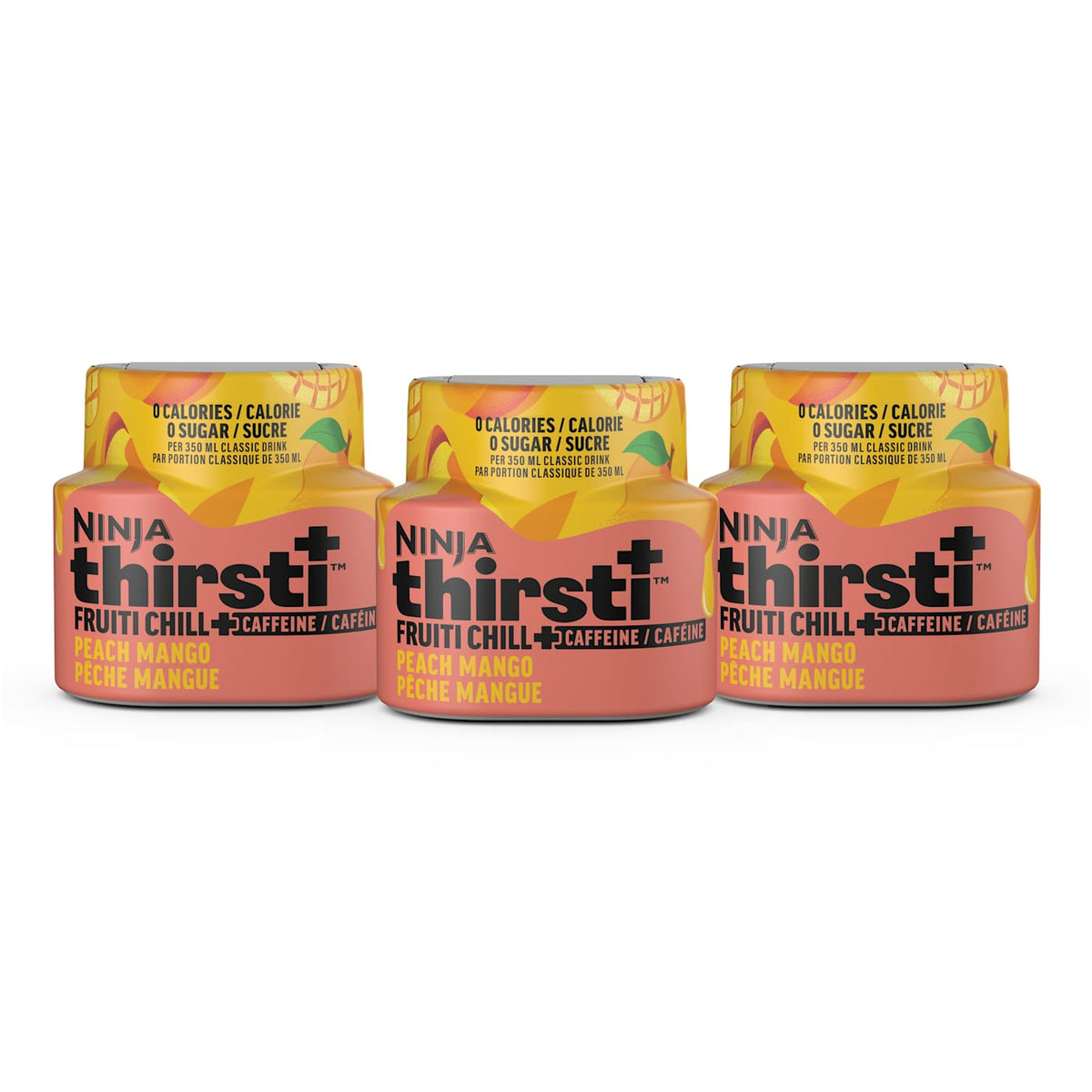 Ninja Thirsti™ FRUITI CHILL + CAFFEINE Peach Mango Flavored Water Drops, 3 pack, WCFPMAMC