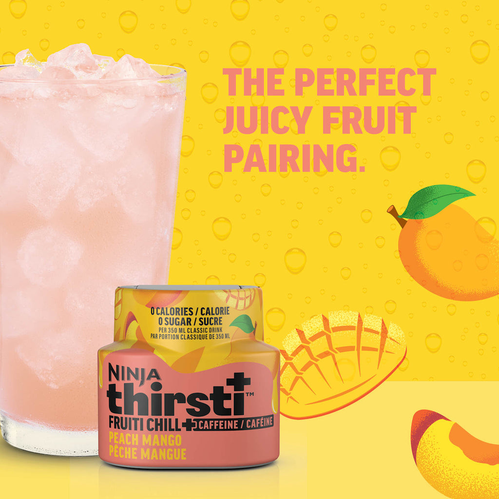 Ninja Thirsti™ FRUITI CHILL + CAFFEINE Peach Mango Flavored Water Drops