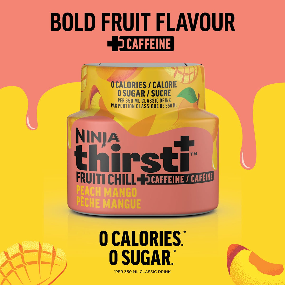 Ninja Thirsti™ FRUITI CHILL + CAFFEINE Peach Mango Flavored Water Drops