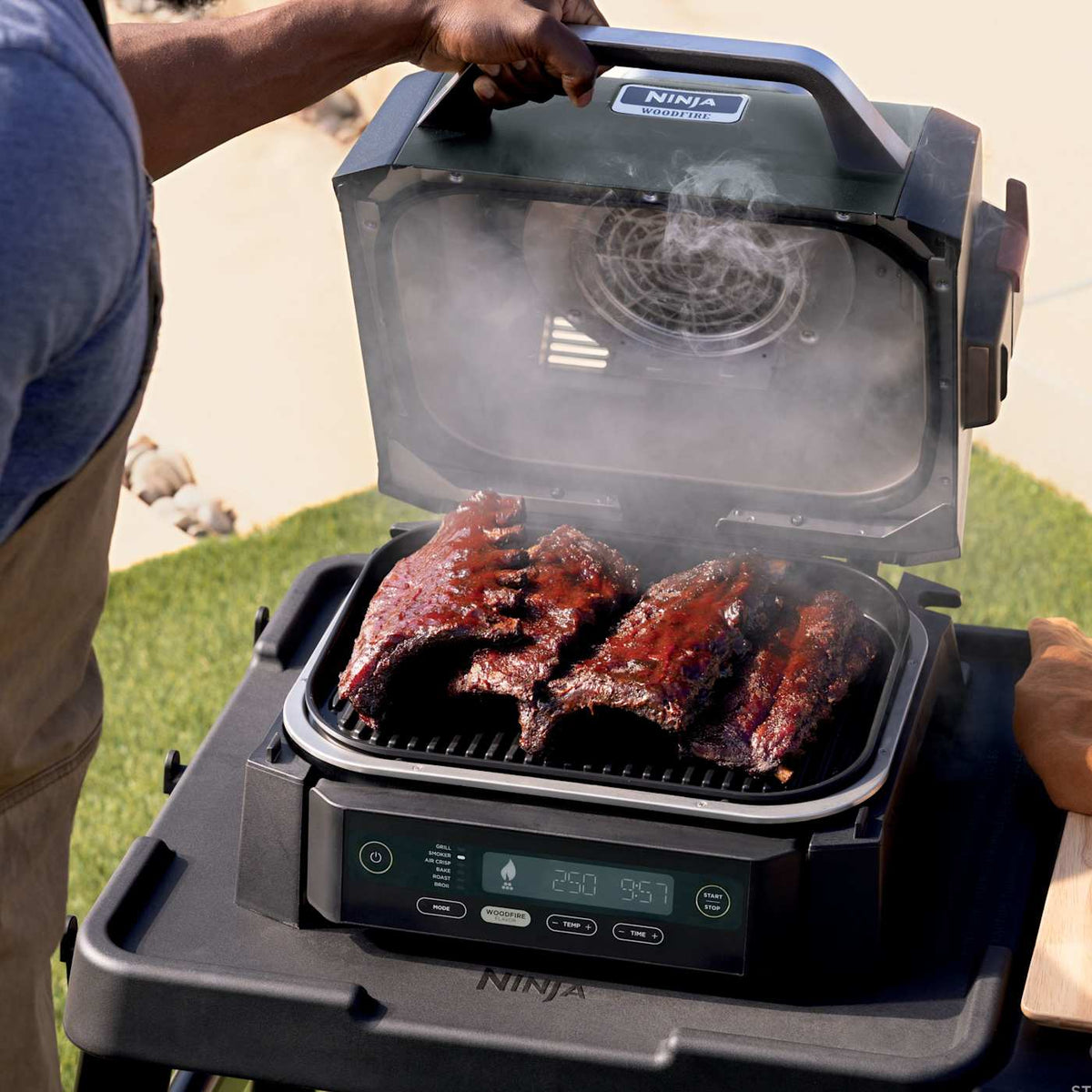 Ninja Woodfire® 6-in-1 Outdoor Grill & Smoker and Wireless Thermometer Bundle