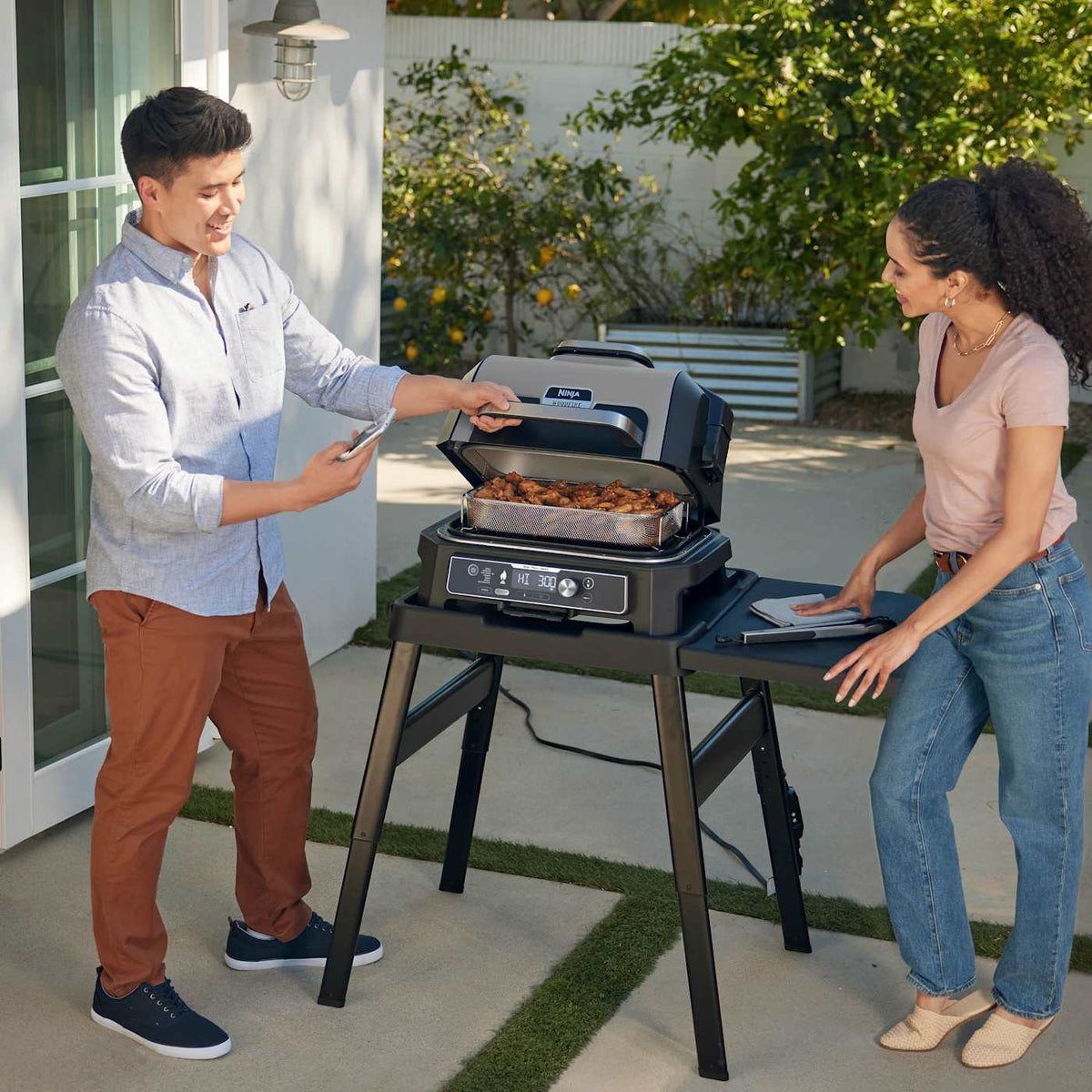 Ninja Woodfire Grill & Smoker and Ninja FrostVault™ 30qt Cooler Bundle