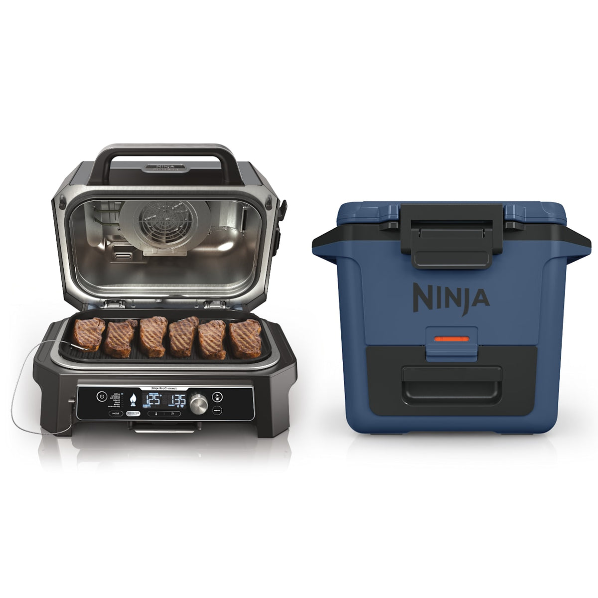 Ninja Woodfire Grill & Smoker and Ninja FrostVault™ 30qt Cooler Bundle