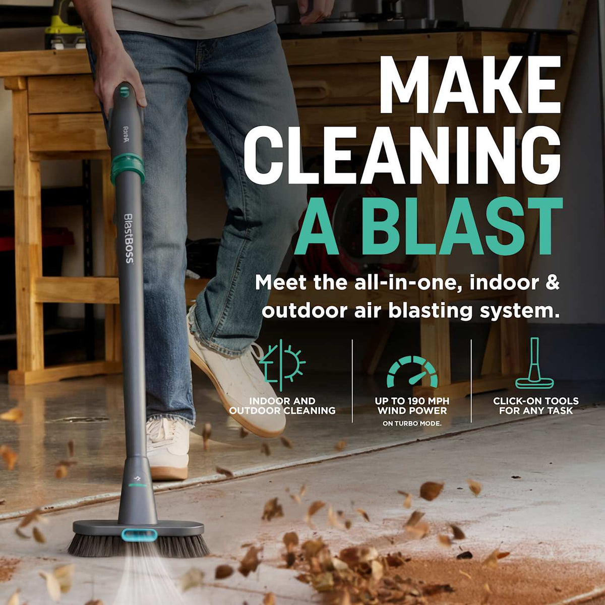 Shark BlastBoss™ Air Blower with BlastBroom™ in Charcoal