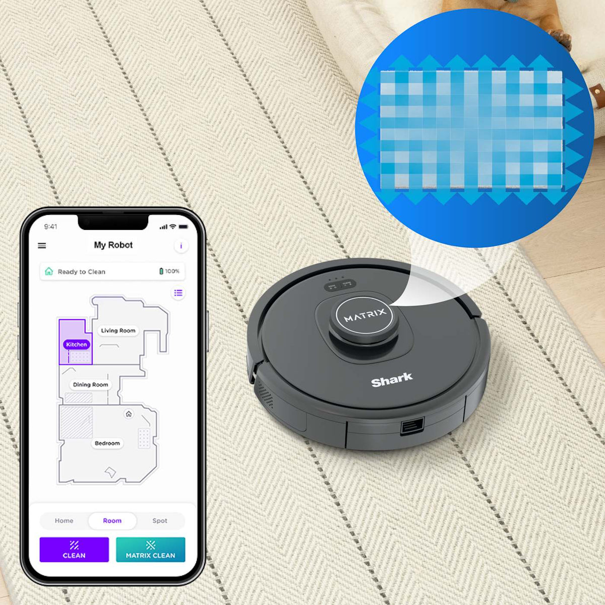 Shark Matrix™ Robot Vacuum for Carpets and Hardfloors with Self-Cleaning Brushroll and Precision Mapping