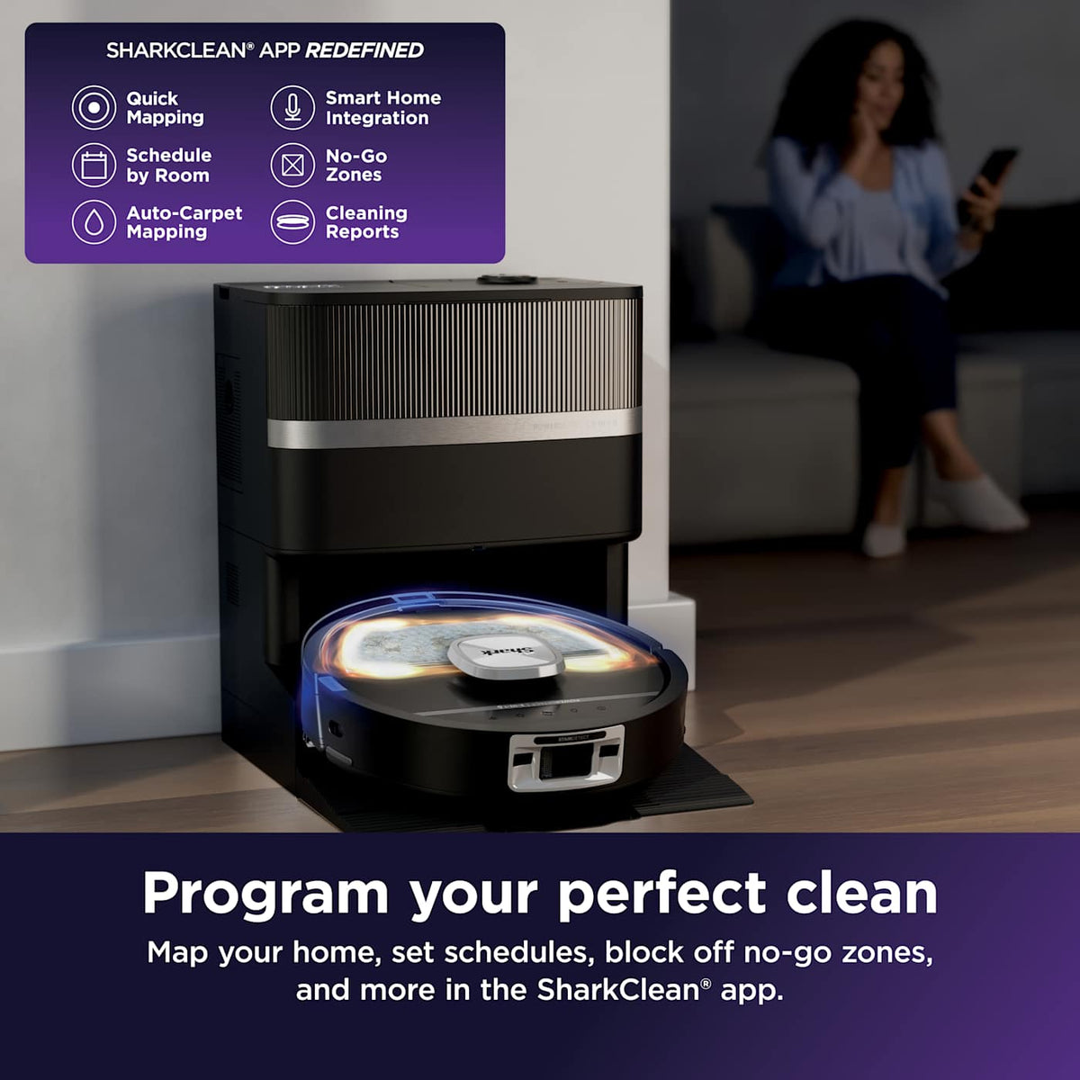 Shark® PowerDetect™ UV Reveal™ 2-In-1 Vac & Mop in Black