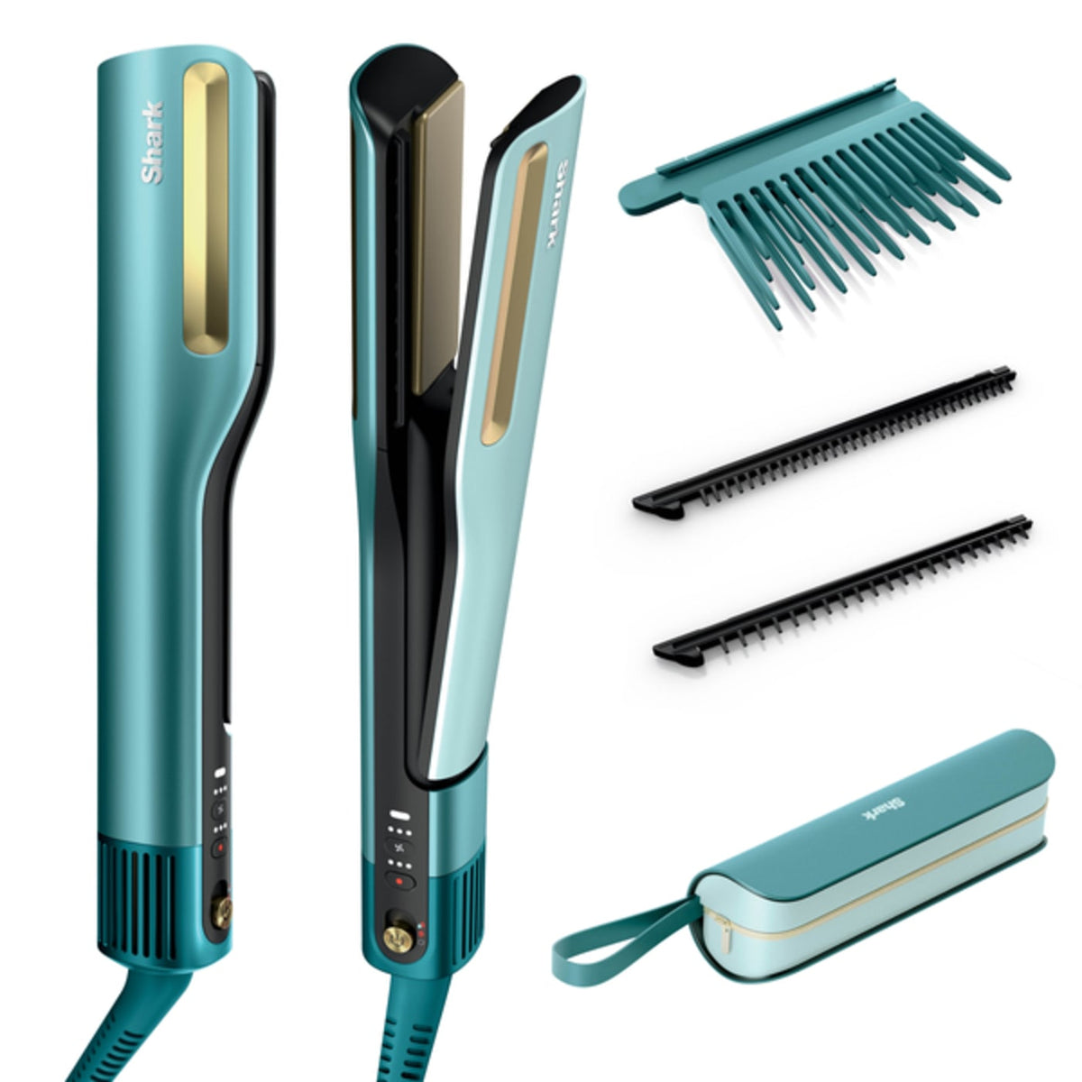 Shark SilkiPro™ Straight Wet to Dry Straightener + Rapid Blow Dryer with Travel Case, Plum Satin