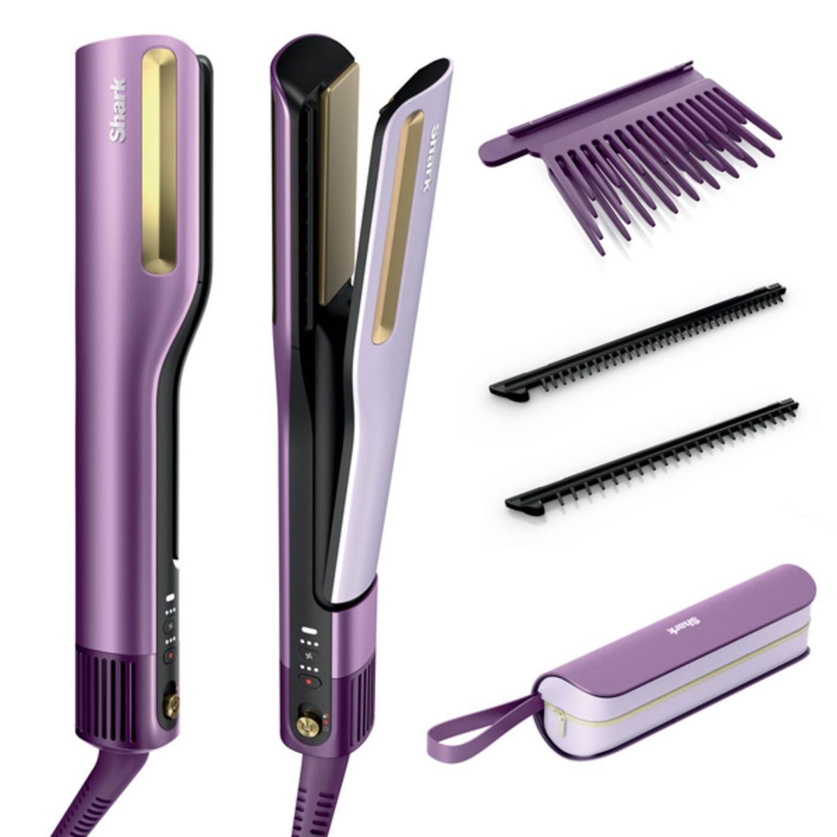 Shark SilkiPro™ Straight Wet to Dry Straightener + Rapid Blow Dryer with Travel Case, Plum Satin