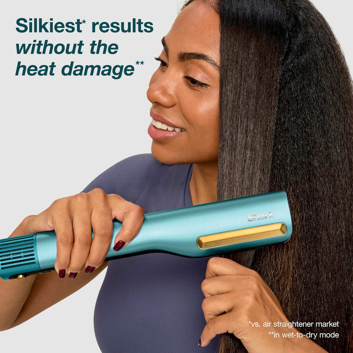 Shark SilkiPro™ Straight Wet to Dry Straightener + Rapid Blow Dryer with Travel Case, Plum Satin